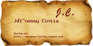 Jánossy Cintia névjegykártya